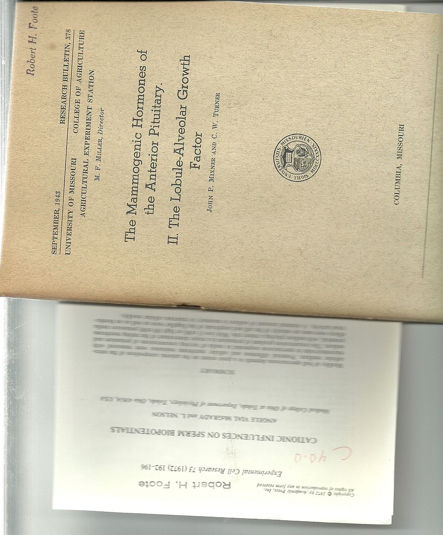 One box approx 400+ offprints Fertilization etc 1930s-1990s Robert H. Foote, Various including Anne McLaren, John H. Menkes, Arthur William Meyer and many others One box approx 400+ offprints Fertilization etc 1930s-1990s Robert H. Foote, Various including Anne McLaren, John H. Menkes, Arthur William Meyer and many others