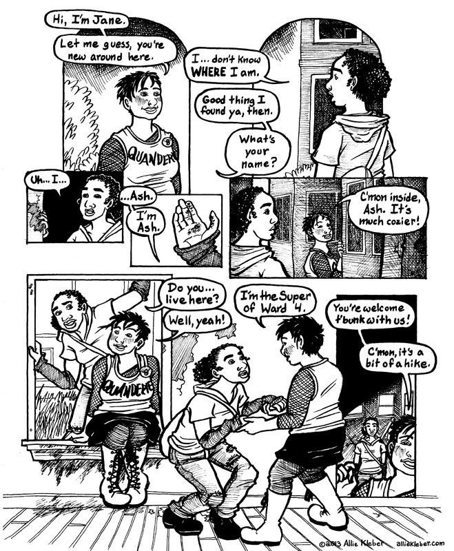 a comic page in which Ash meets Jane