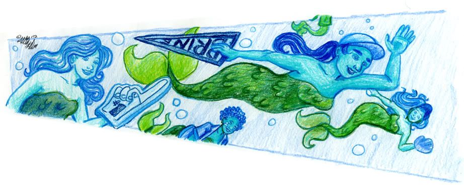 baseball fan mermaids, larger