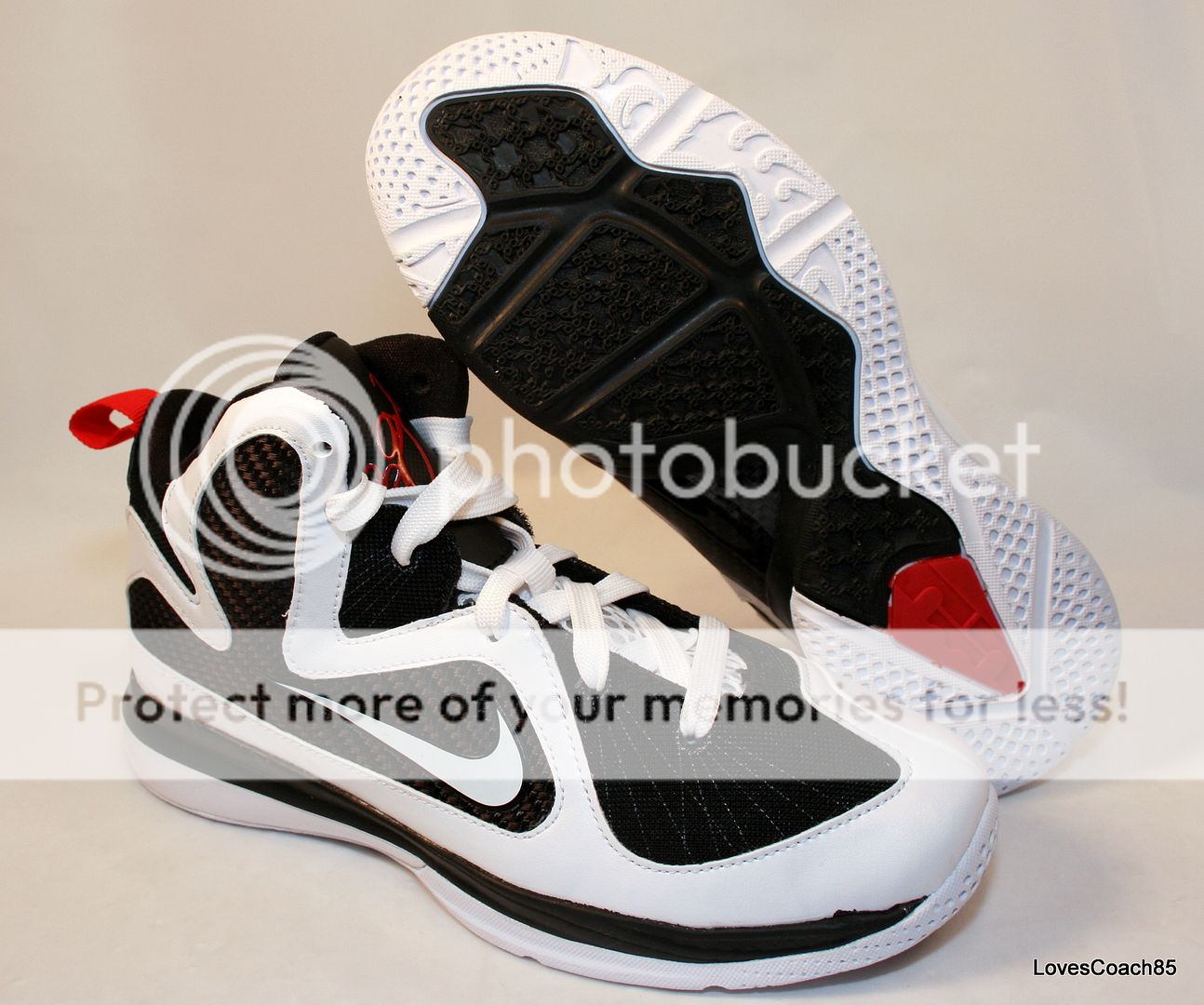 Nike Lebron 9 PS Pre School White Black Red 472665 101 Sizes 2 5Y 3Y
