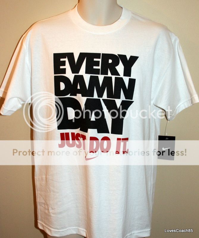 Nike EVERY DAMN DAY JUST DO IT White/Black/Red NWT Mens Size M 401980 
