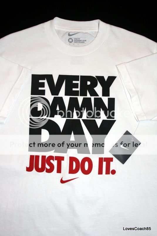 Nike EVERY DAMN DAY JUST DO IT White/Black/Red NWT Mens Size M 401980 