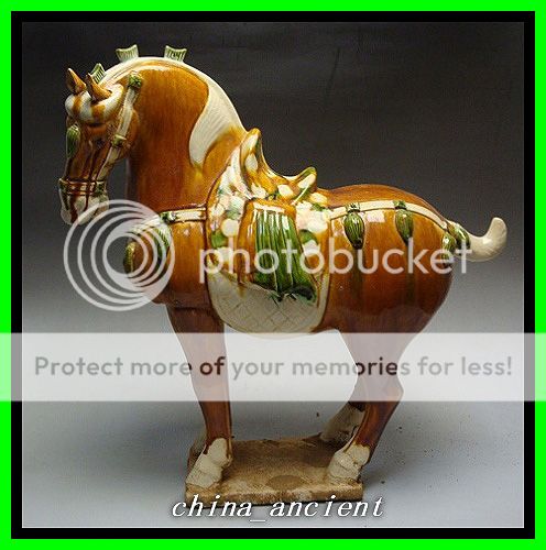 Rare Chinese Tang sancai Pottery Glaze Horse Statue  