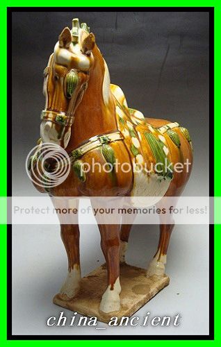 Rare Chinese Tang sancai Pottery Glaze Horse Statue  